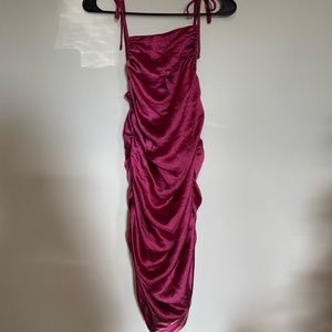Lioness Magenta Satin Cinch Dress